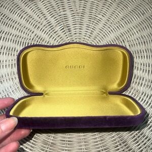 Gucci Velvet Purple and Gold Glasses Case
